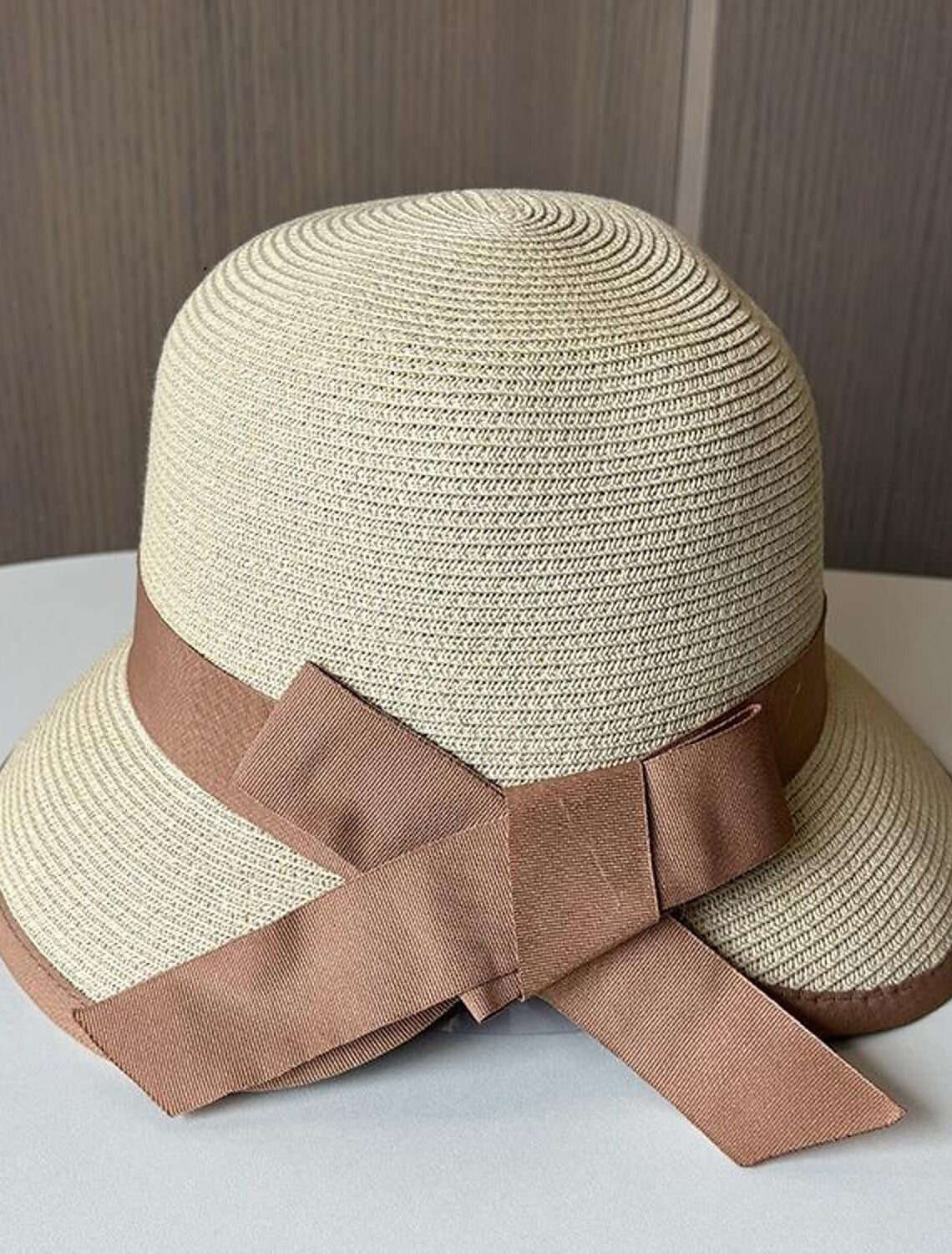 DingJiDress Hats Headwear Acrylic / Cotton Straw Bucket Hat Straw Hat Sun Hat Casual Holiday Elegant Retro With Bowknot Pure Color Headpiece Headwear