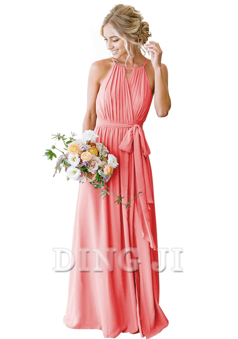 DingJiDress Bridesmaid Dresses A-Line Pleated Elegant Simple Fashion Long Formal Wear Dresses