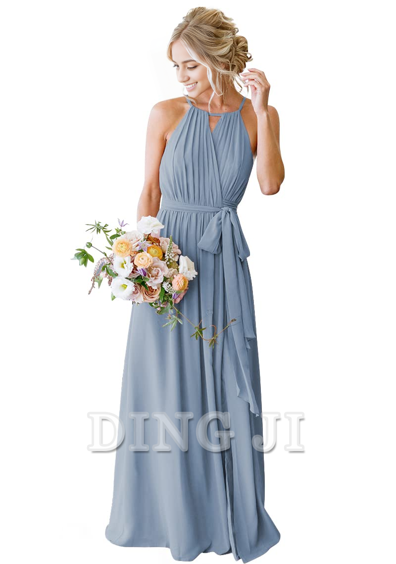DingJiDress Bridesmaid Dresses A-Line Pleated Elegant Simple Fashion Long Formal Wear Dresses
