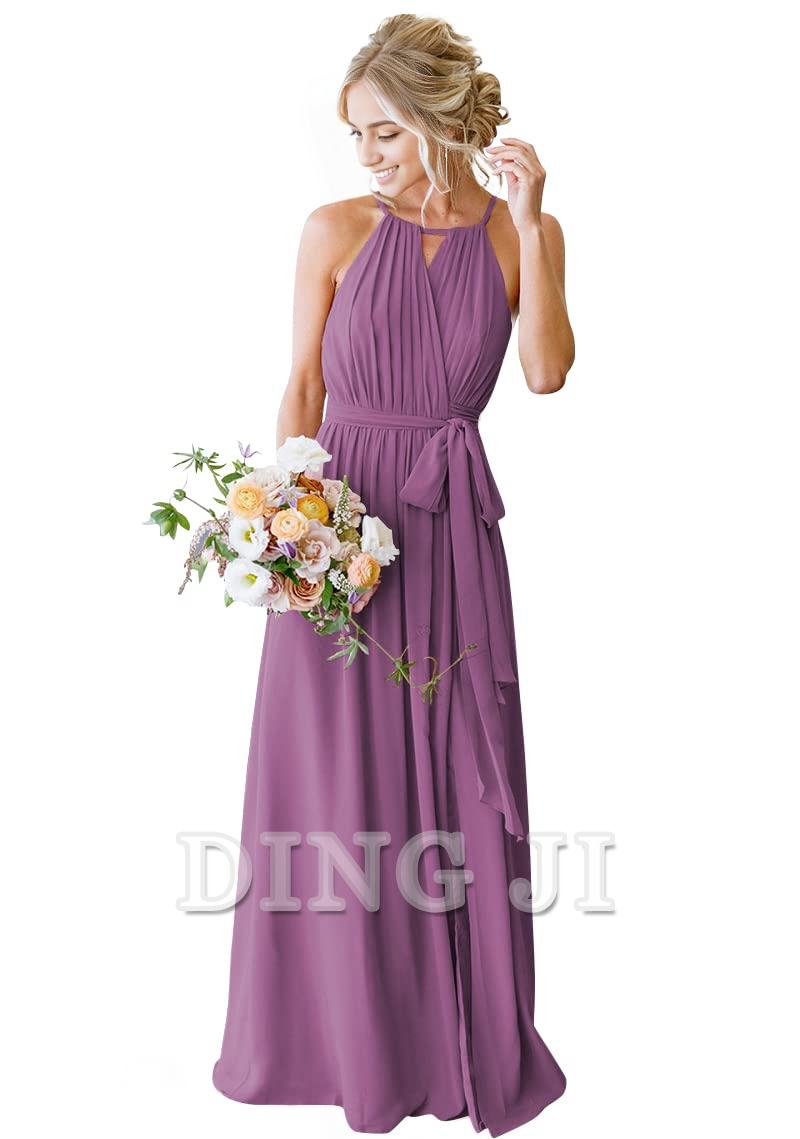 DingJiDress Bridesmaid Dresses A-Line Pleated Elegant Simple Fashion Long Formal Wear Dresses