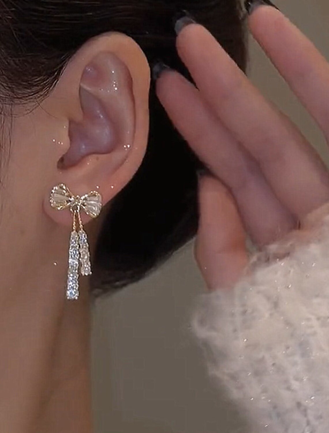 DingJiDress Women's Earrings Fine Jewelry Personalized Silver Earrings Jewelry Gold / White For Gift Festival 1 Pair