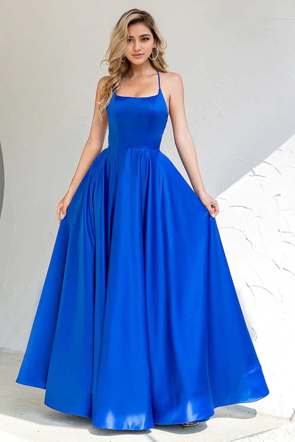 DingJiDress High Quality Dress Elegant A Line Spaghetti Straps Backless Simple Prom Dress