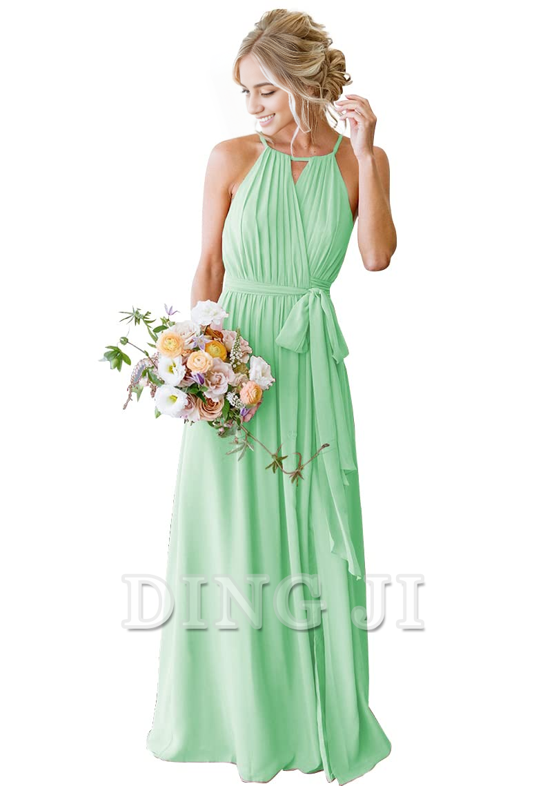 DingJiDress Bridesmaid Dresses A-Line Pleated Elegant Simple Fashion Long Formal Wear Dresses