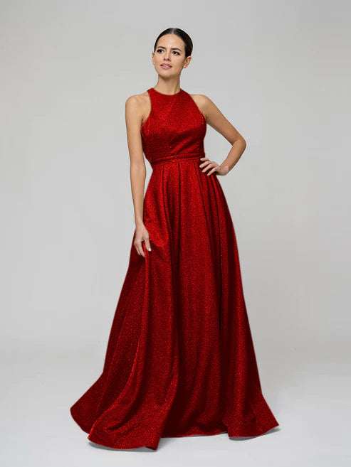 DingJiDress Floor Length Sparkly A Line Formal Party Prom Dresses Princess Ball-Gown