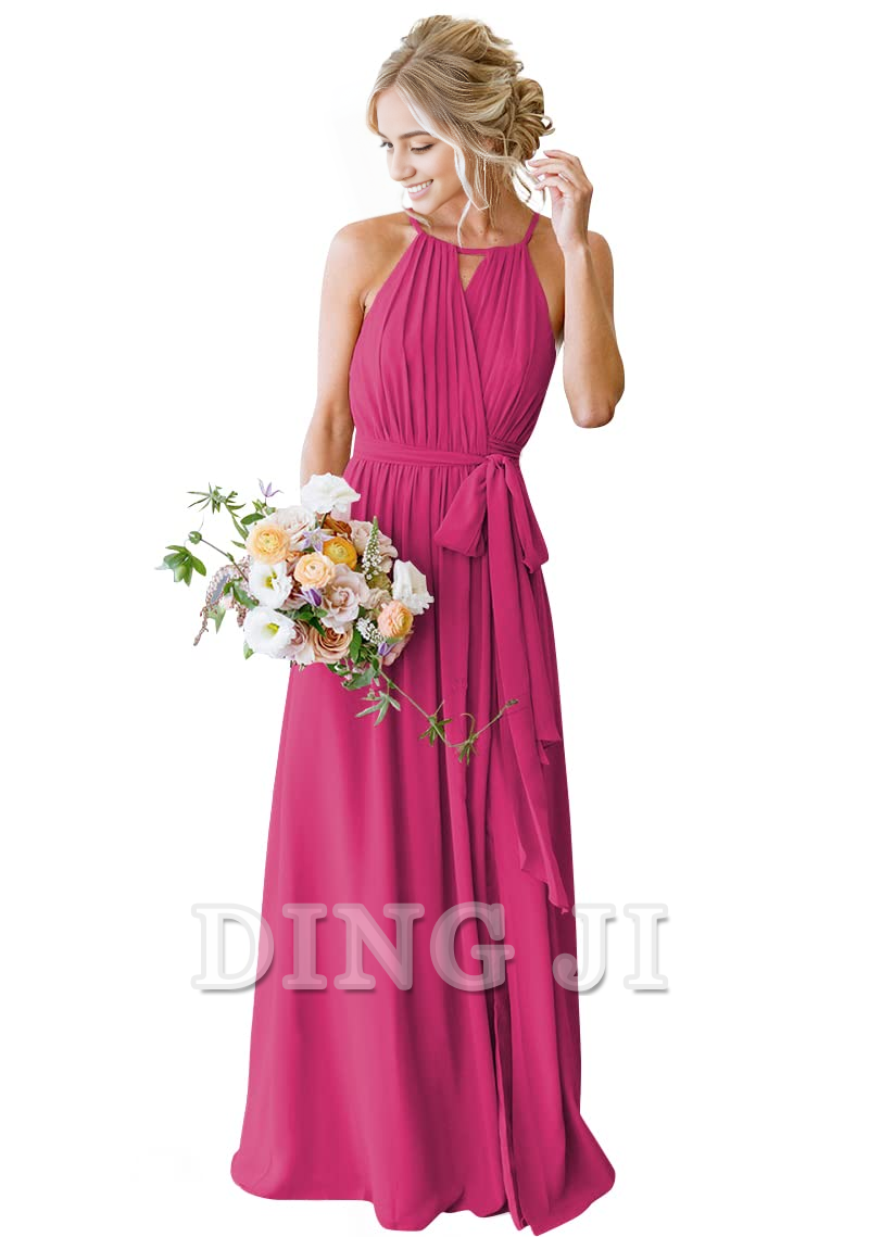 DingJiDress Bridesmaid Dresses A-Line Pleated Elegant Simple Fashion Long Formal Wear Dresses