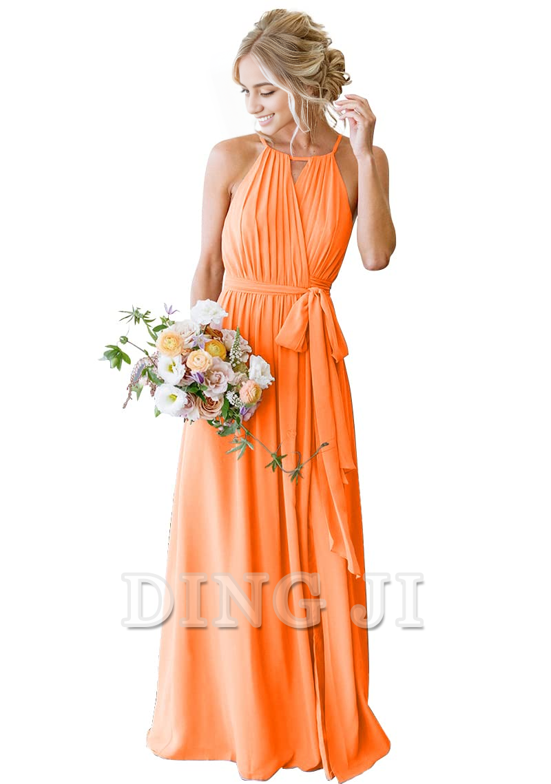 DingJiDress Bridesmaid Dresses A-Line Pleated Elegant Simple Fashion Long Formal Wear Dresses