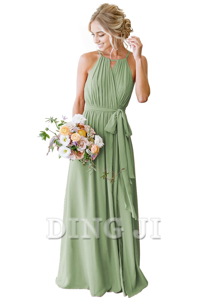 DingJiDress Bridesmaid Dresses A-Line Pleated Elegant Simple Fashion Long Formal Wear Dresses