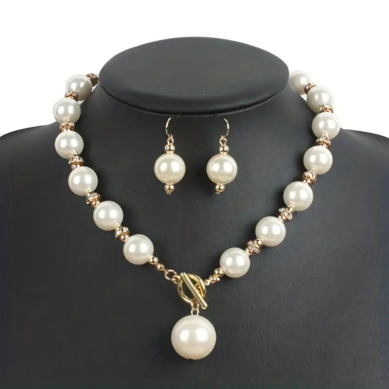 DingJi Faux Pearl Decor Necklace Elegant Short Clavicle Chain Necklace All Match Jewelry Accessories For Women