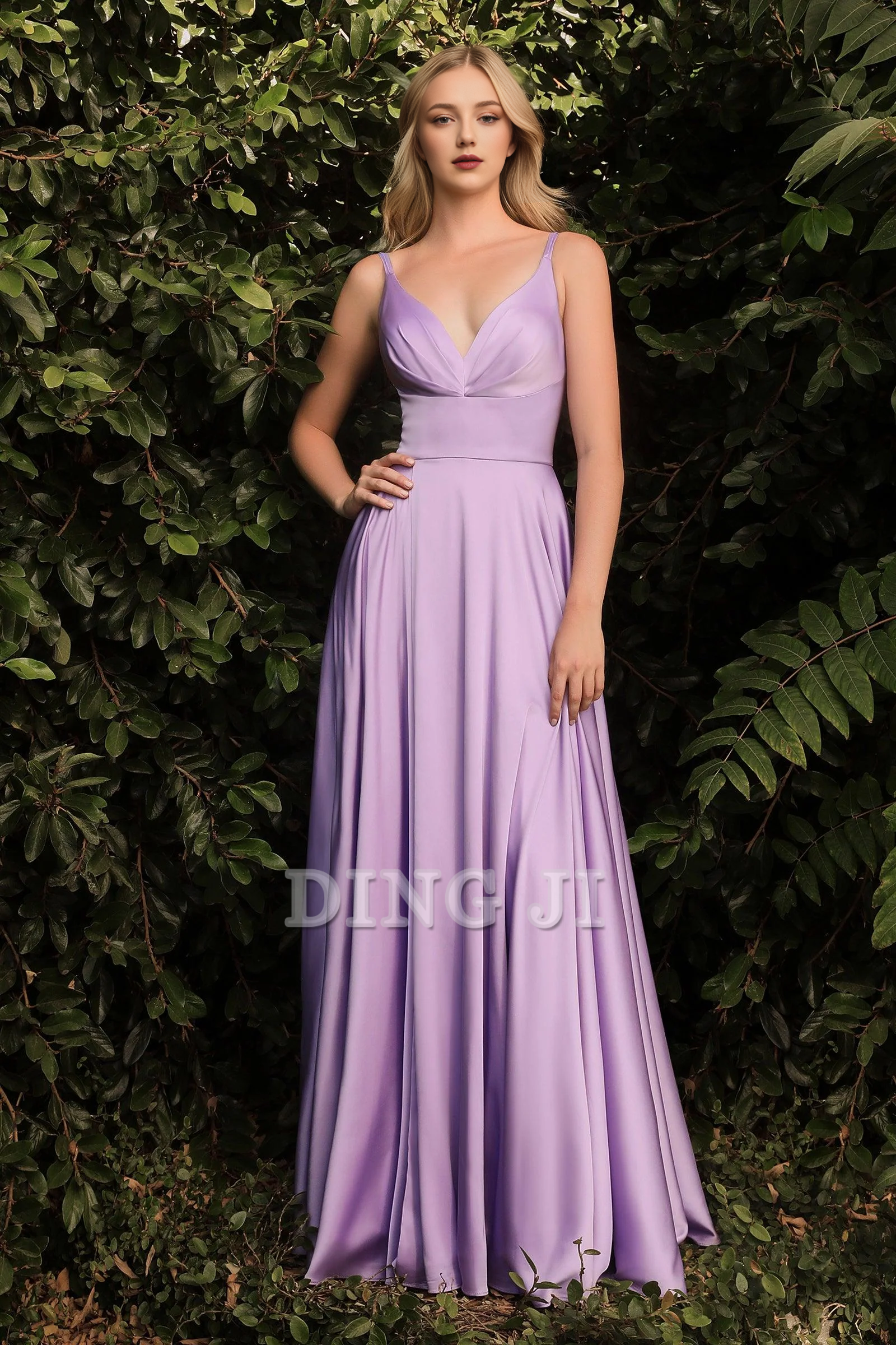 DingJiDress Bridesmaid Dresses Elegant Spaghetti Strap Pleated Side Fork Long Gown Luxury Dresses Wedding Guests Dresses