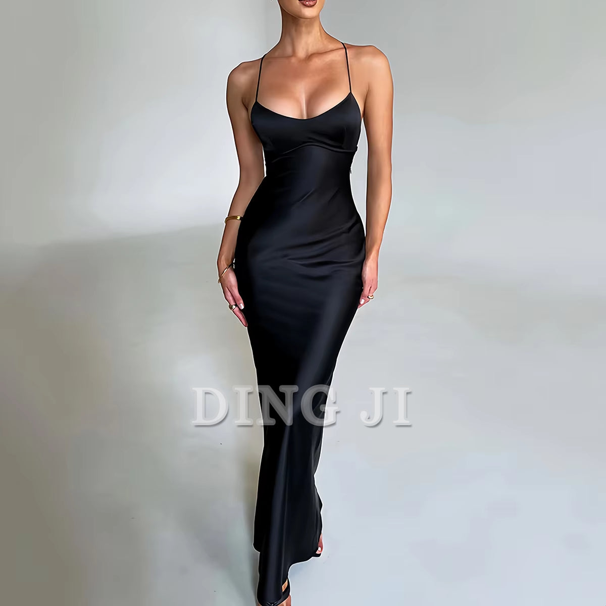 DingJiDress Charming Evening Dress Spaghetti Straps Backless Sexy Dress Beauty Elegant Party Tight Long Dress Sexy Formal Wear Dresses