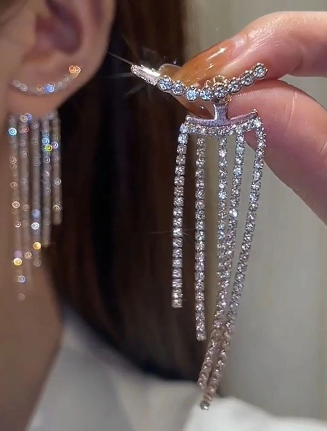 DingJiDress Women's Drop Fine Jewelry Precious Stylish Luxury Earrings Jewelry Silver For Wedding Party 1 Pair