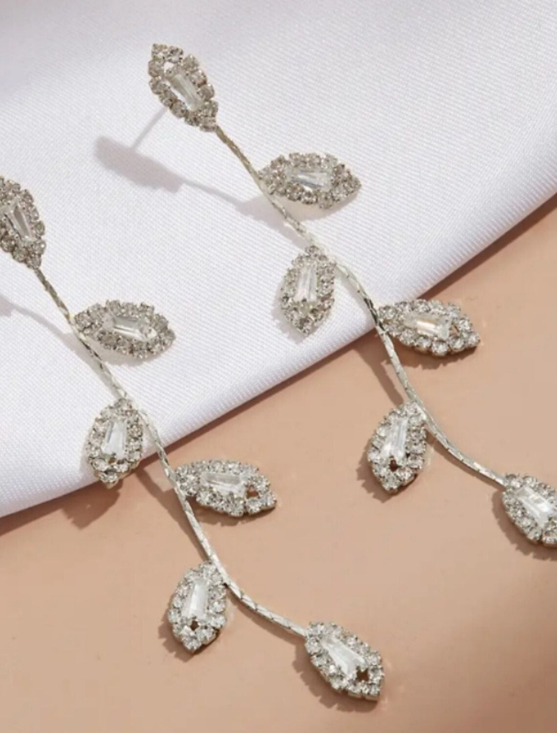 DingJiDress Women's Clear Jewelry Geometrical Leaf Stylish Trendy S925 Sterling Silver Earrings Jewelry Silver / Gold For Wedding Party 1 Pair