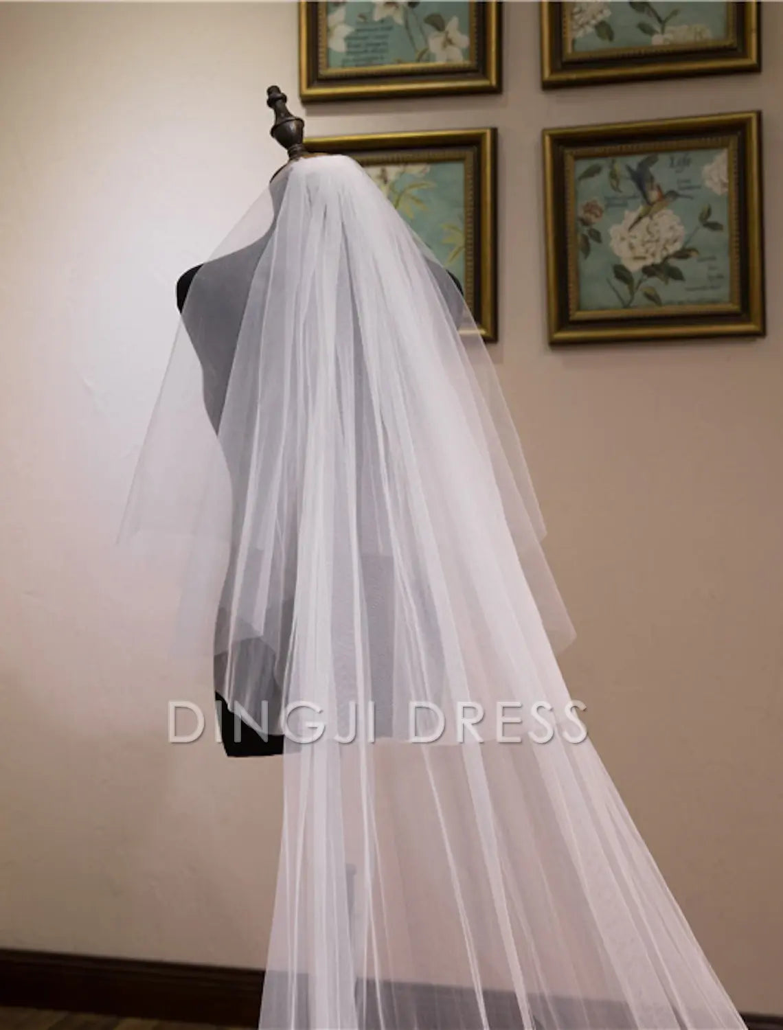 Ding Ji Two-tier Lace Wedding Veil Cathedral Veils with Sequin Embroidery Tulle Hot Sale Veil