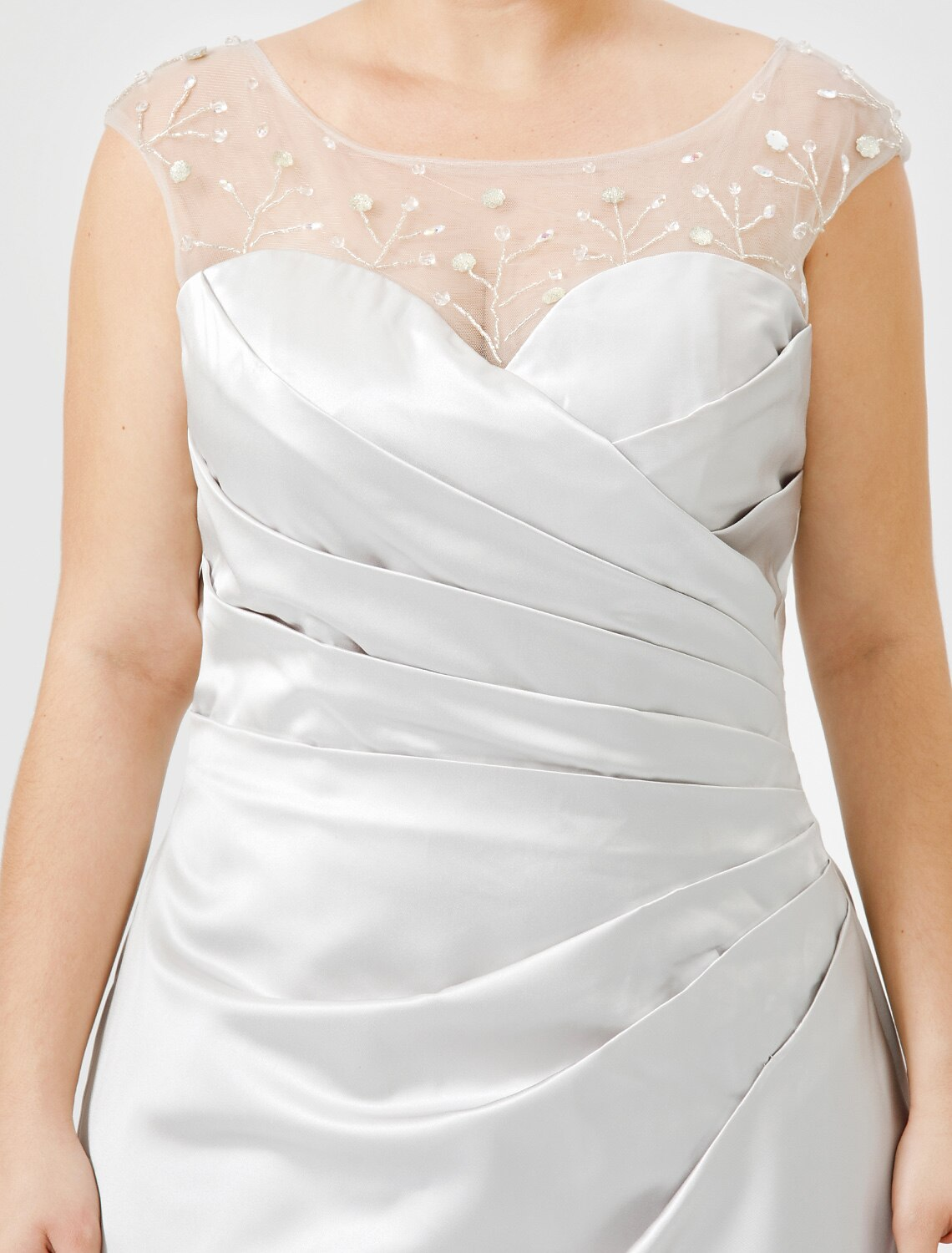 Mother of the Bride Dress Classic Timeless Elegant Luxurious Plus Size Floor Length Satin Sleeveless No with Pleats Crystals