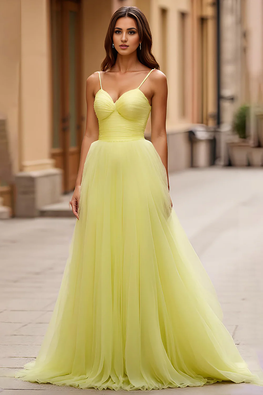 DingJiDress High Quality Dress Charming A Line Sweetheart Spaghetti Straps Pleated Backless Long Prom Dress