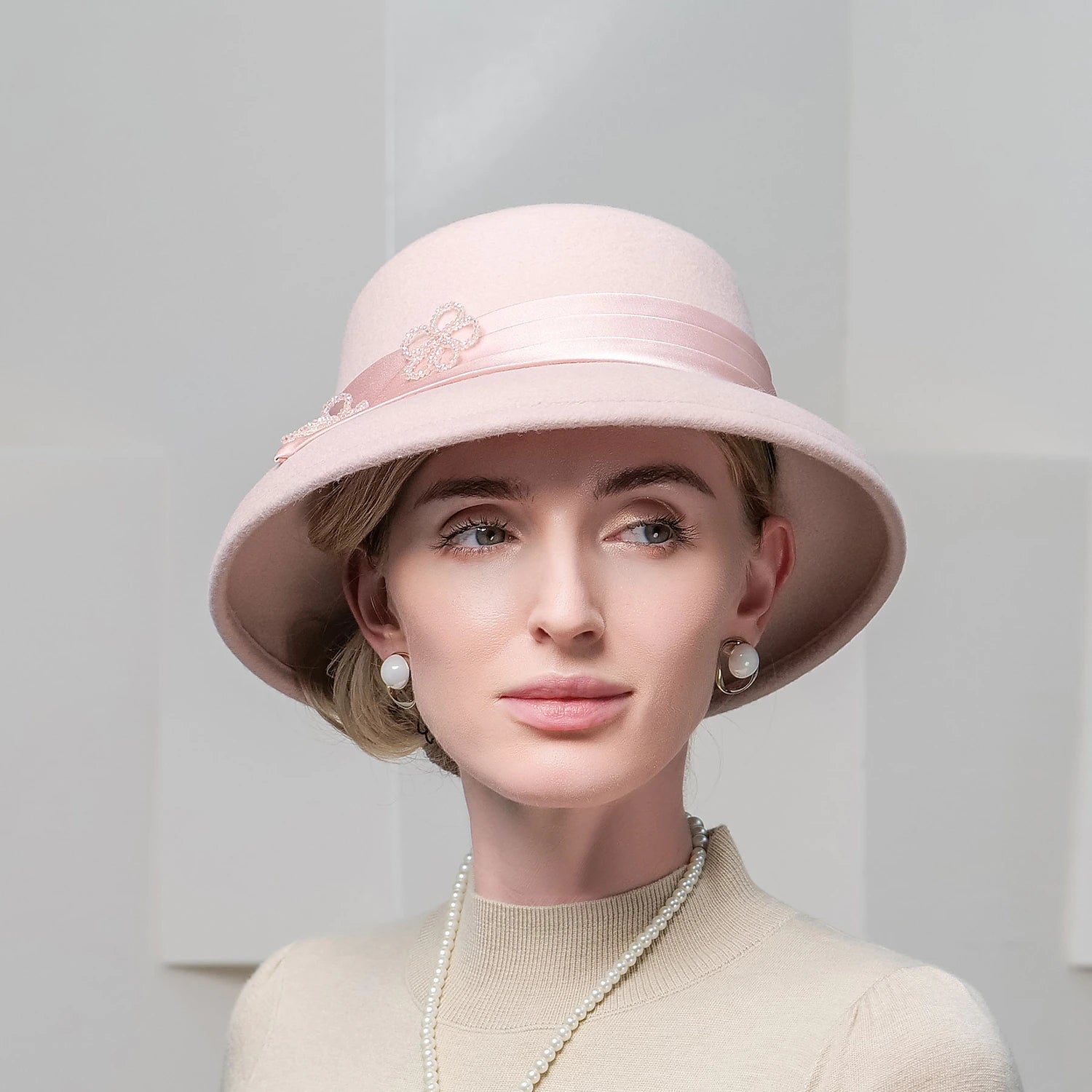 DingJiDress Elegant Sweet 100% Wool / Silk Hats with Pure Color 1PC Casual / Holiday Headpiece