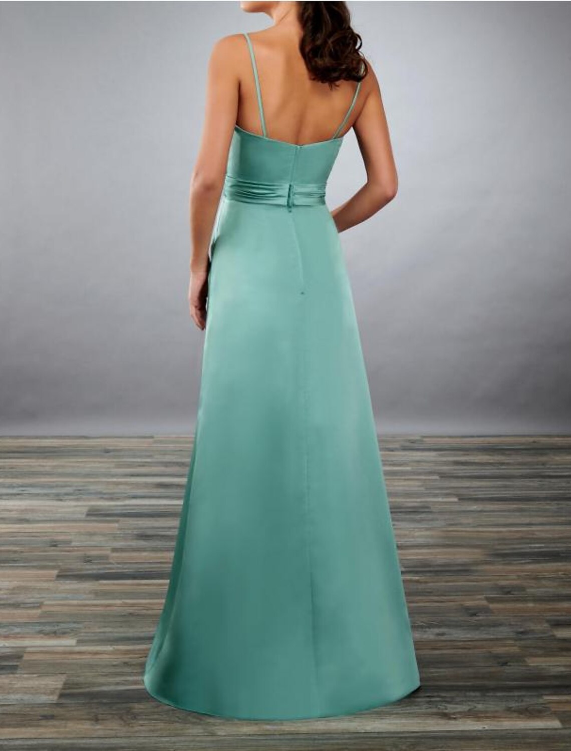 A-Line Bridesmaid Dress Straps / Sweetheart / Spaghetti Strap Sleeveless Open Back Floor Length Nylon / Shantung / Jersey with Bow(s) / Pleats
