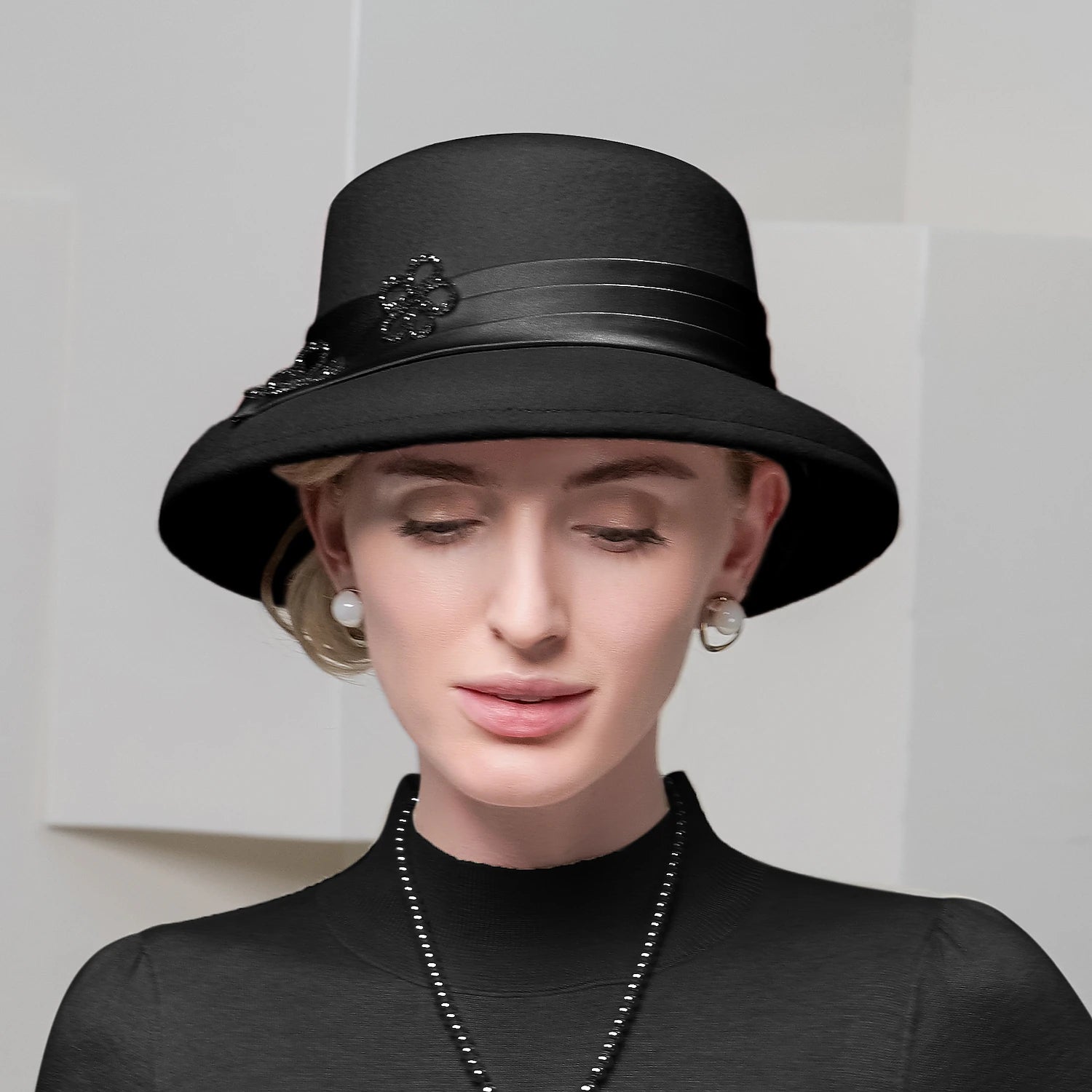 DingJiDress Elegant Sweet 100% Wool / Silk Hats with Pure Color 1PC Casual / Holiday Headpiece