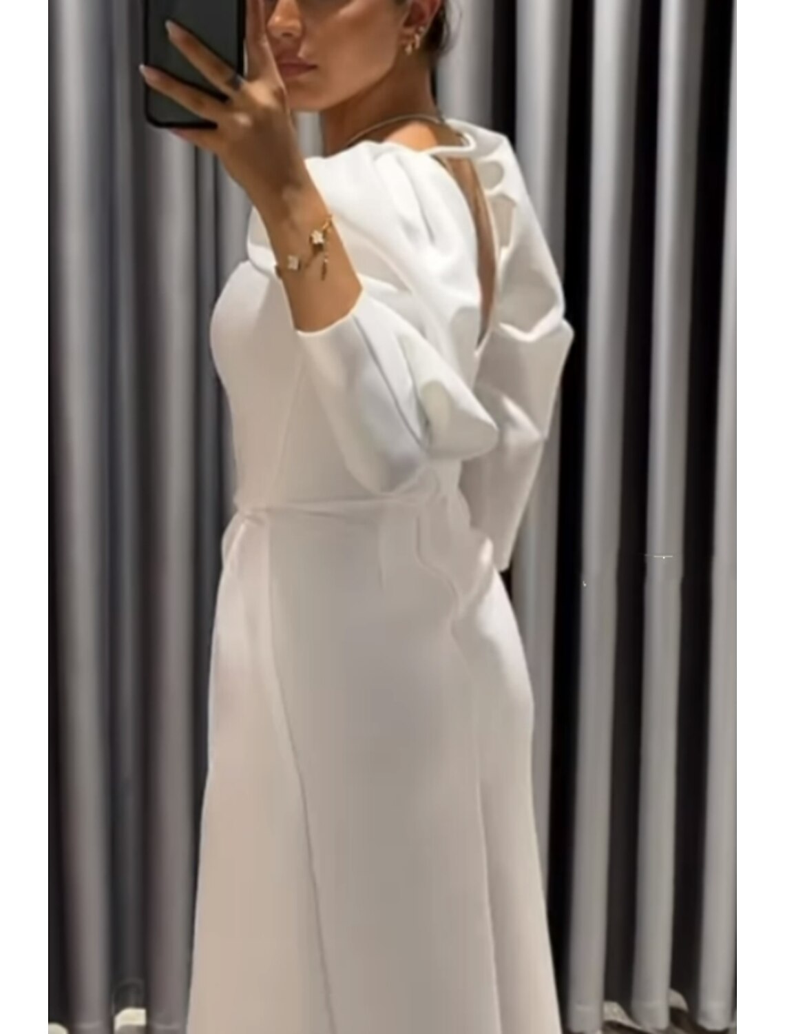 Black Dress Sheath / Column Evening Gown Elegant Dress Formal Fall Asymmetrical 3/4 Length Sleeve Square Neck Stretch Fabric with Ruched