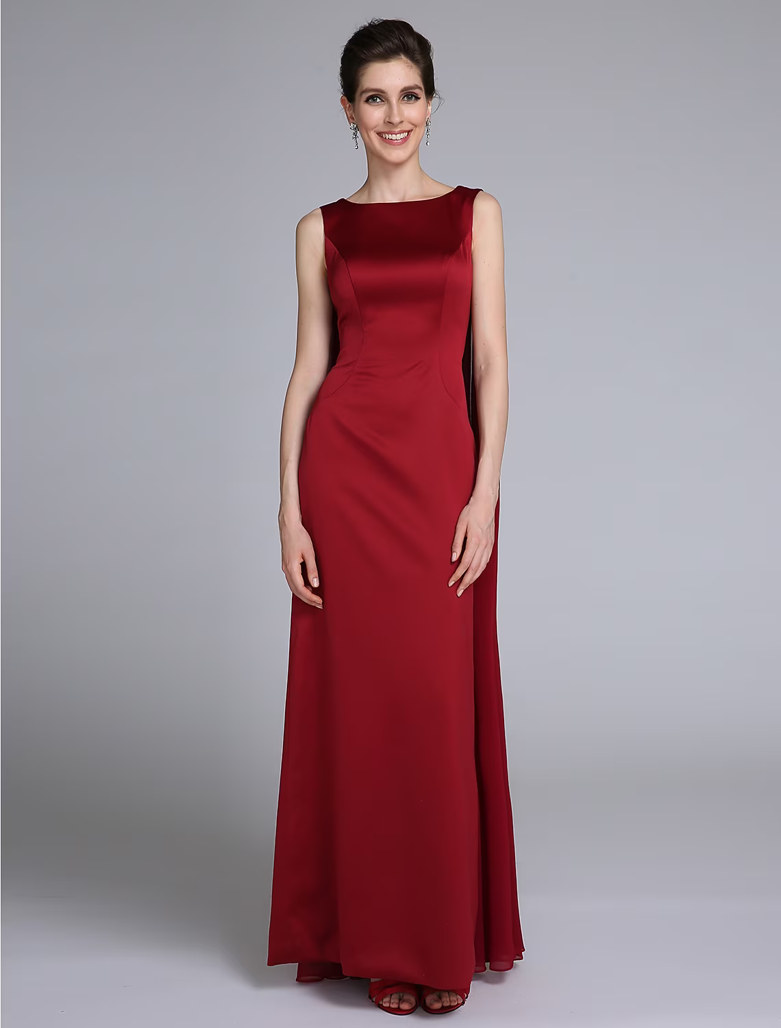 Mother of the Bride Dress Elegant Ankle Length Chiffon Sleeveless with Pleats