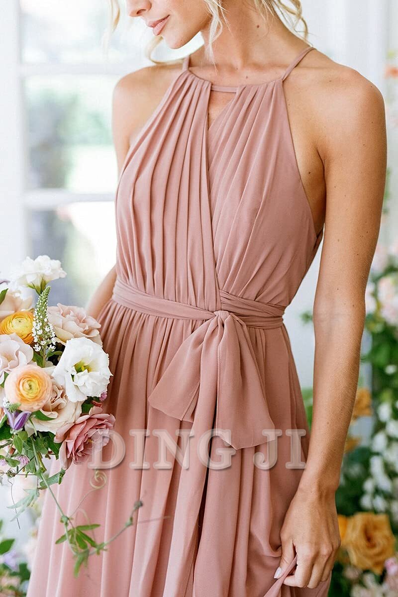 DingJiDress Bridesmaid Dresses A-Line Pleated Elegant Simple Fashion Long Formal Wear Dresses