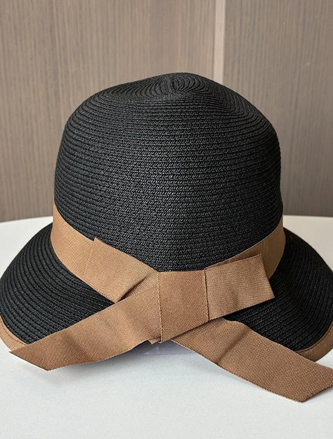 DingJiDress Hats Headwear Acrylic / Cotton Straw Bucket Hat Straw Hat Sun Hat Casual Holiday Elegant Retro With Bowknot Pure Color Headpiece Headwear