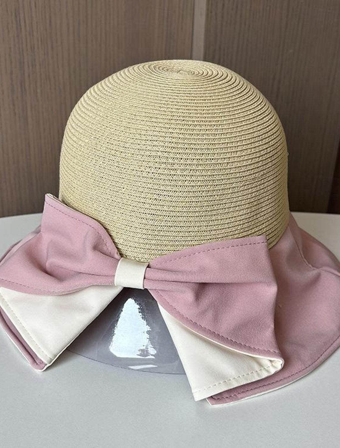 DingJiDress Hats Headwear Straw Bucket Hat Straw Hat Sun Hat Casual Holiday Elegant Retro With Bowknot Pure Color Headpiece Headwear