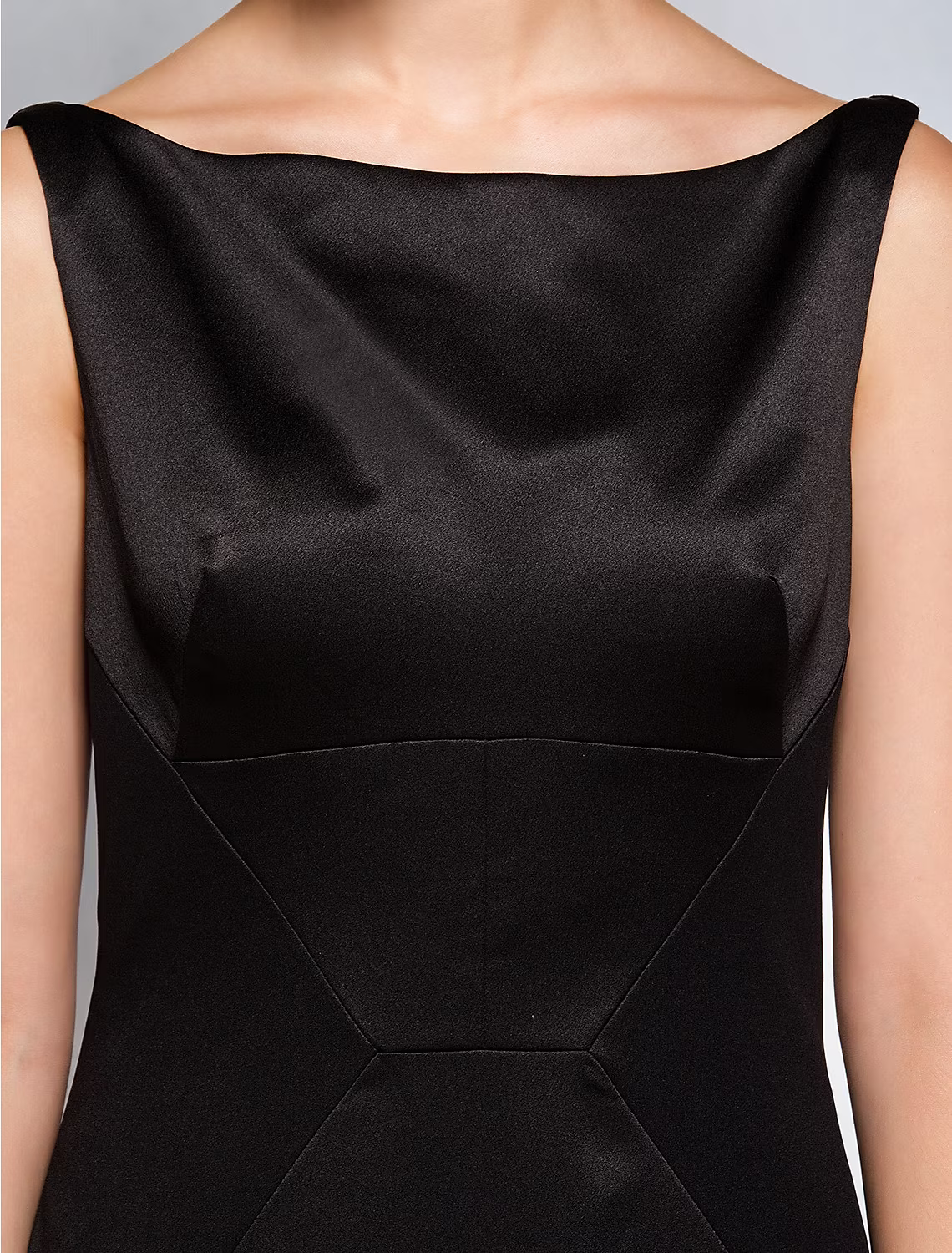 Party Dress Wedding Guest Knee Length Sleeveless Bateau Neck Satin with Pleats