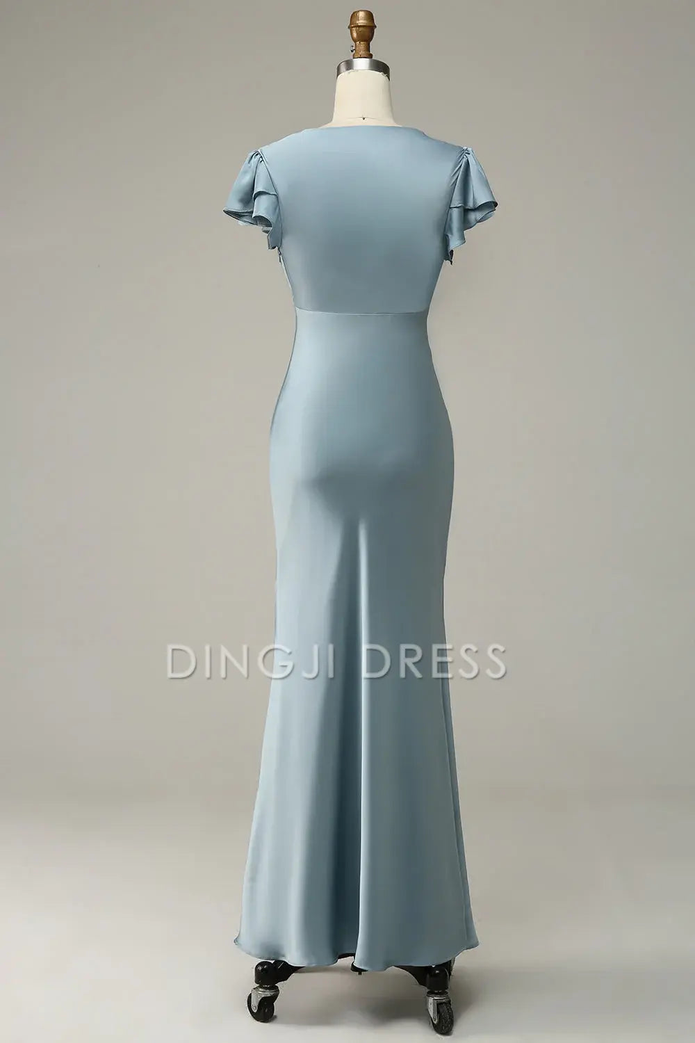 DingJiDress High Quality Dress Elegant Mermaid Flowing Short Sleeve Simple With Ruffles Prom Dress