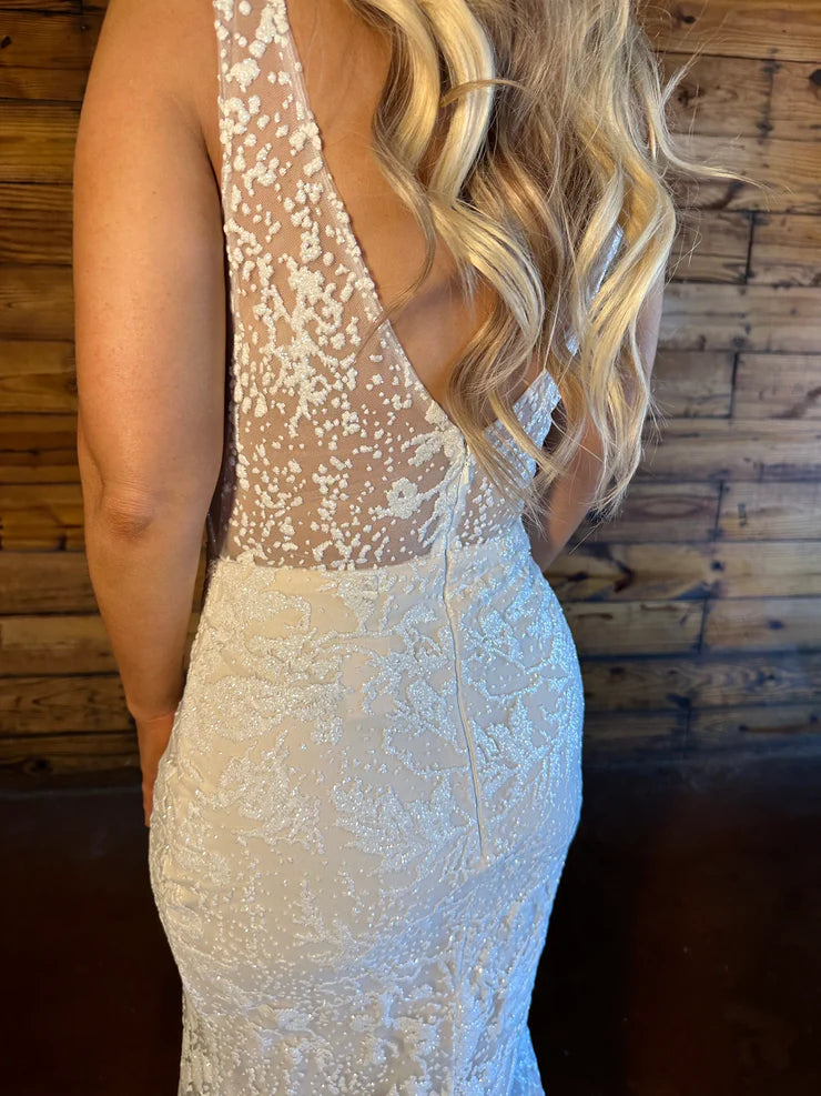 DingJiDress Elegant Ivory Glitter Tulle Over Champagne Lining Wedding Dresses