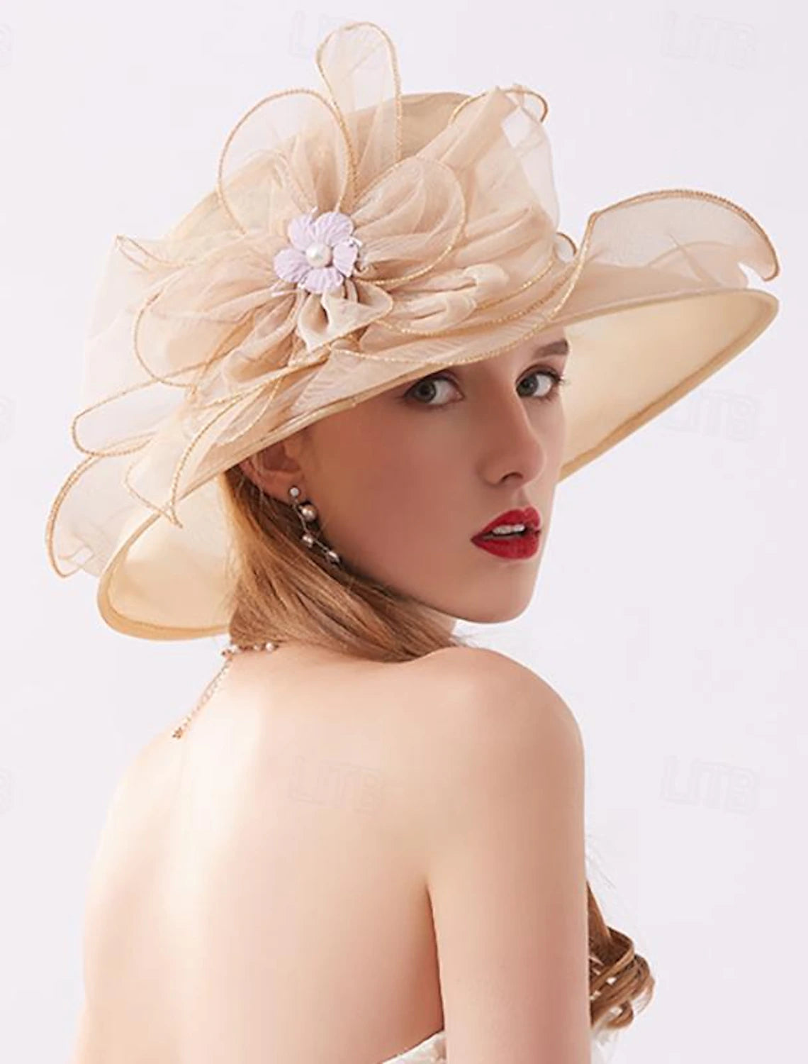 DingJiDress Fascinators Hats Headwear Hat Floppy Hat Straw Hat Casual Holiday Elegant Vintage With Flower Pure Color Headpiece Headwear