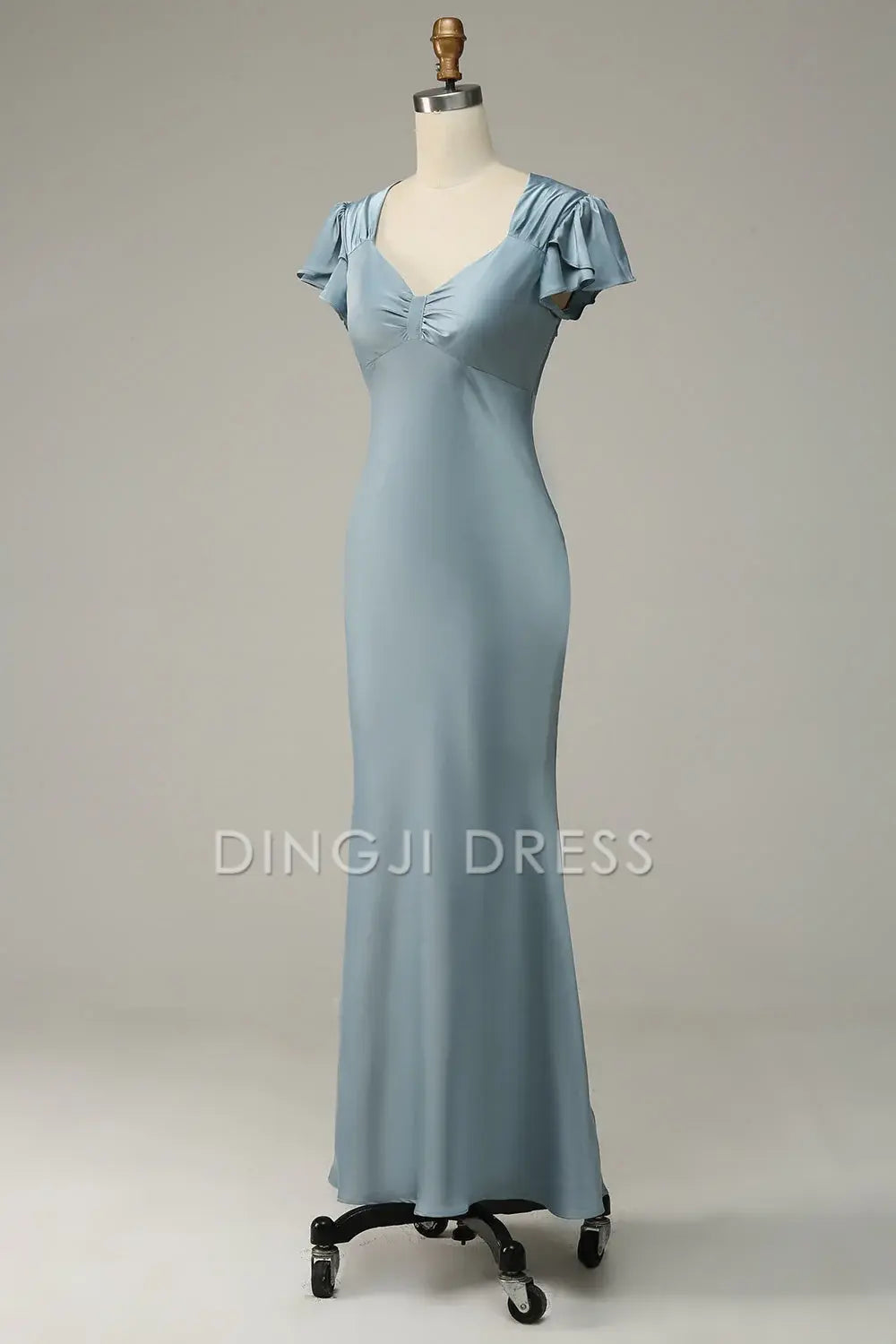 DingJiDress High Quality Dress Elegant Mermaid Flowing Short Sleeve Simple With Ruffles Prom Dress