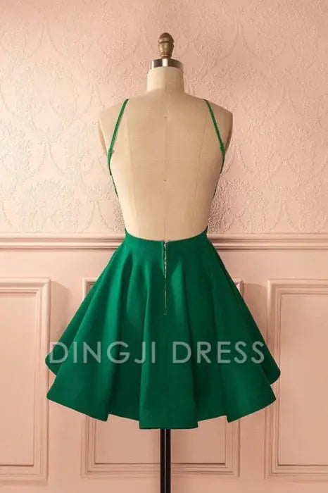 DingJiDress Short Prom Dress A-Line Open Back Ruched Sleeveless Elegant Simple Best Selling Homecoming Dress
