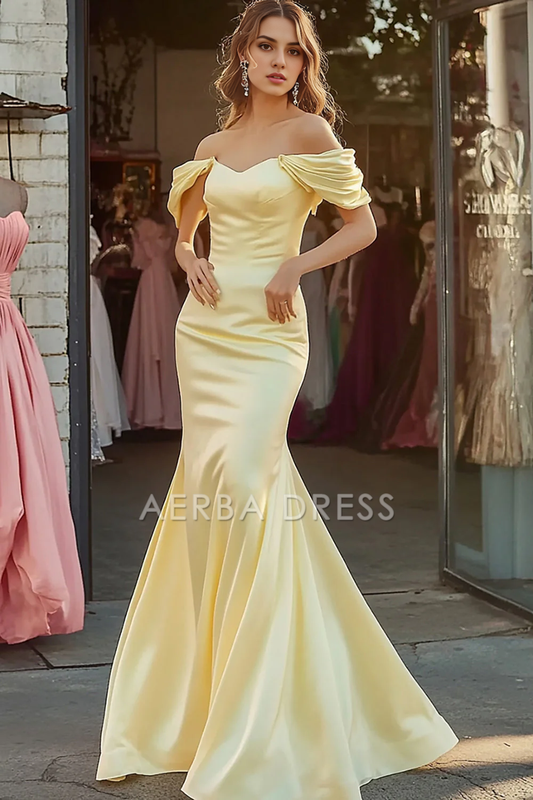 DingJiDress High Quality Dress Satin Mermaid Sweetheart Off The Shoulder Elegant Long Prom Dress