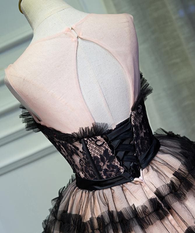 DingJiDress Short Prom Dress A Line Sheer Round Neck Tulle Bowknot Pretty Short Formal Dress Homecoming Dress