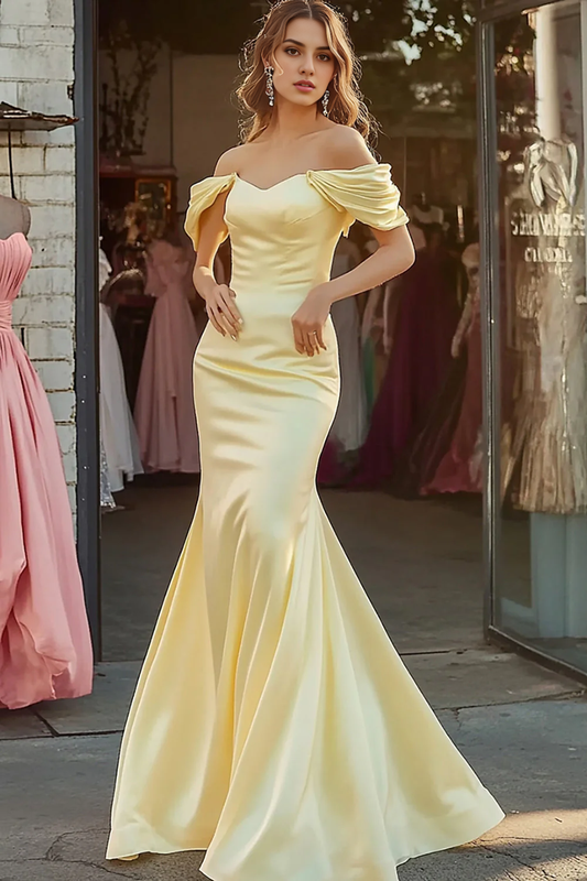 DingJiDress High Quality Dress Satin Mermaid Sweetheart Off The Shoulder Elegant Long Prom Dress
