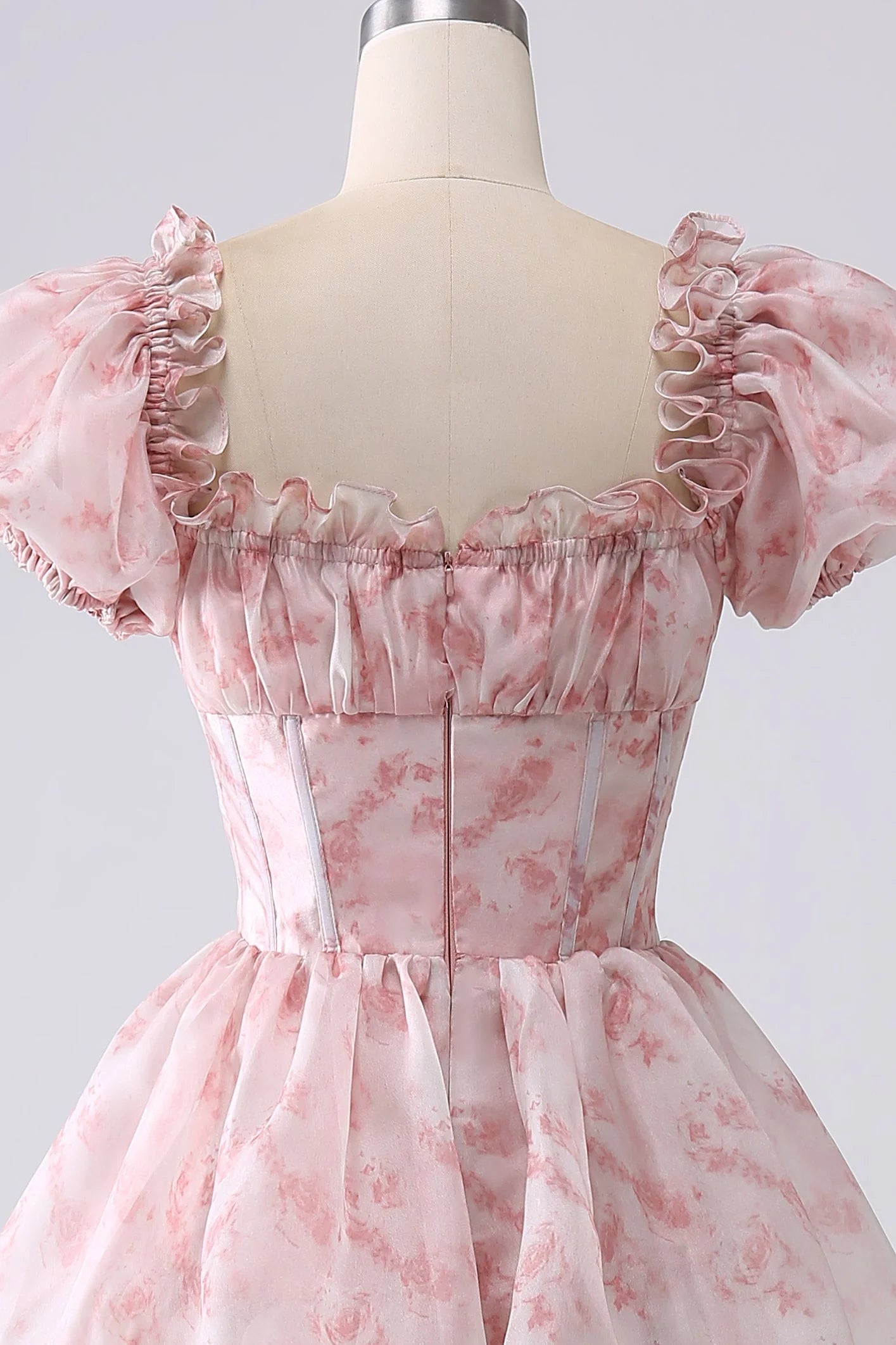 DingJiDress Green A Line Square Neck Tiered Long Prom Dress with Ruffles