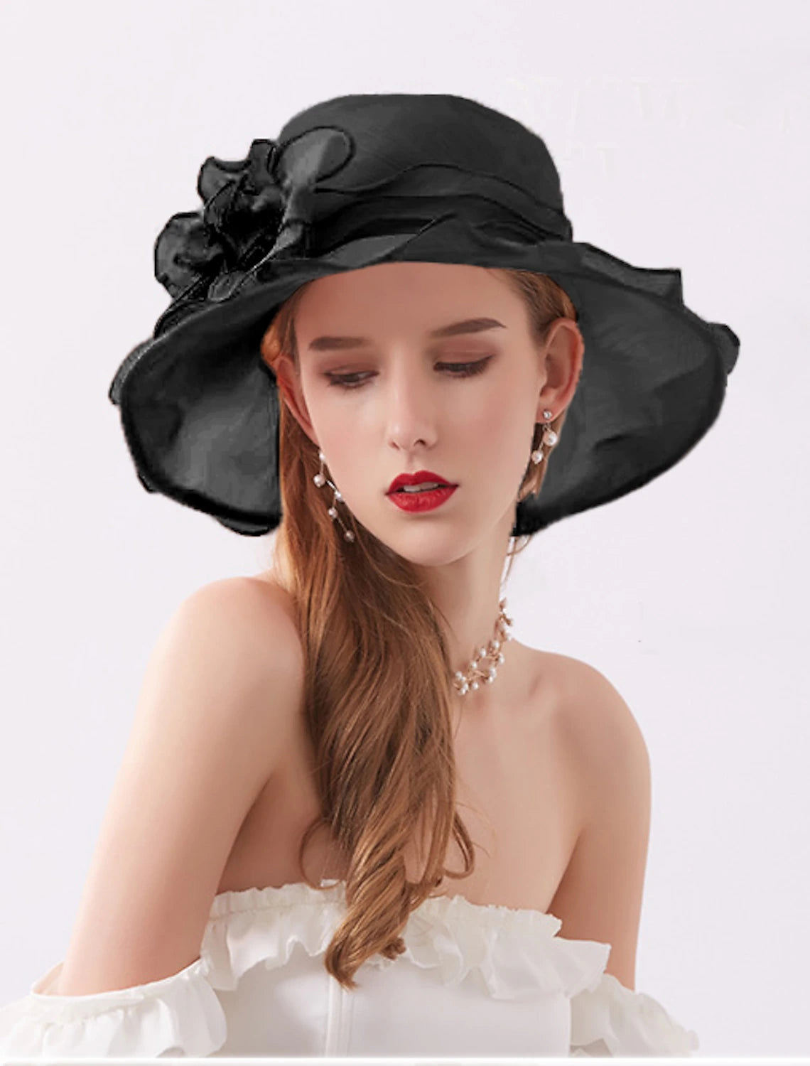 DingJiDress Hat Tea Party Kentucky Derby Melbourne Cup Wedding With Headpiece Headwea