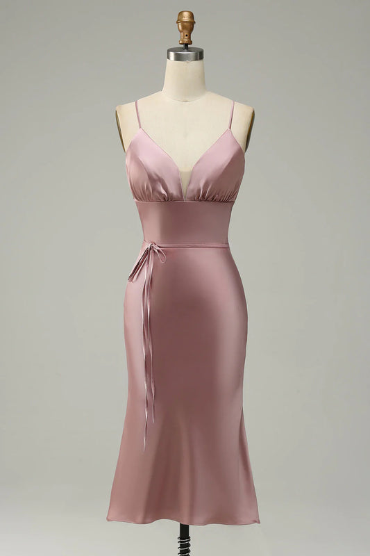 DingJiDress High Quality Dress Elegant Simple Sheath Spaghetti Strap Sweetheart Short Skirt Prom Dress