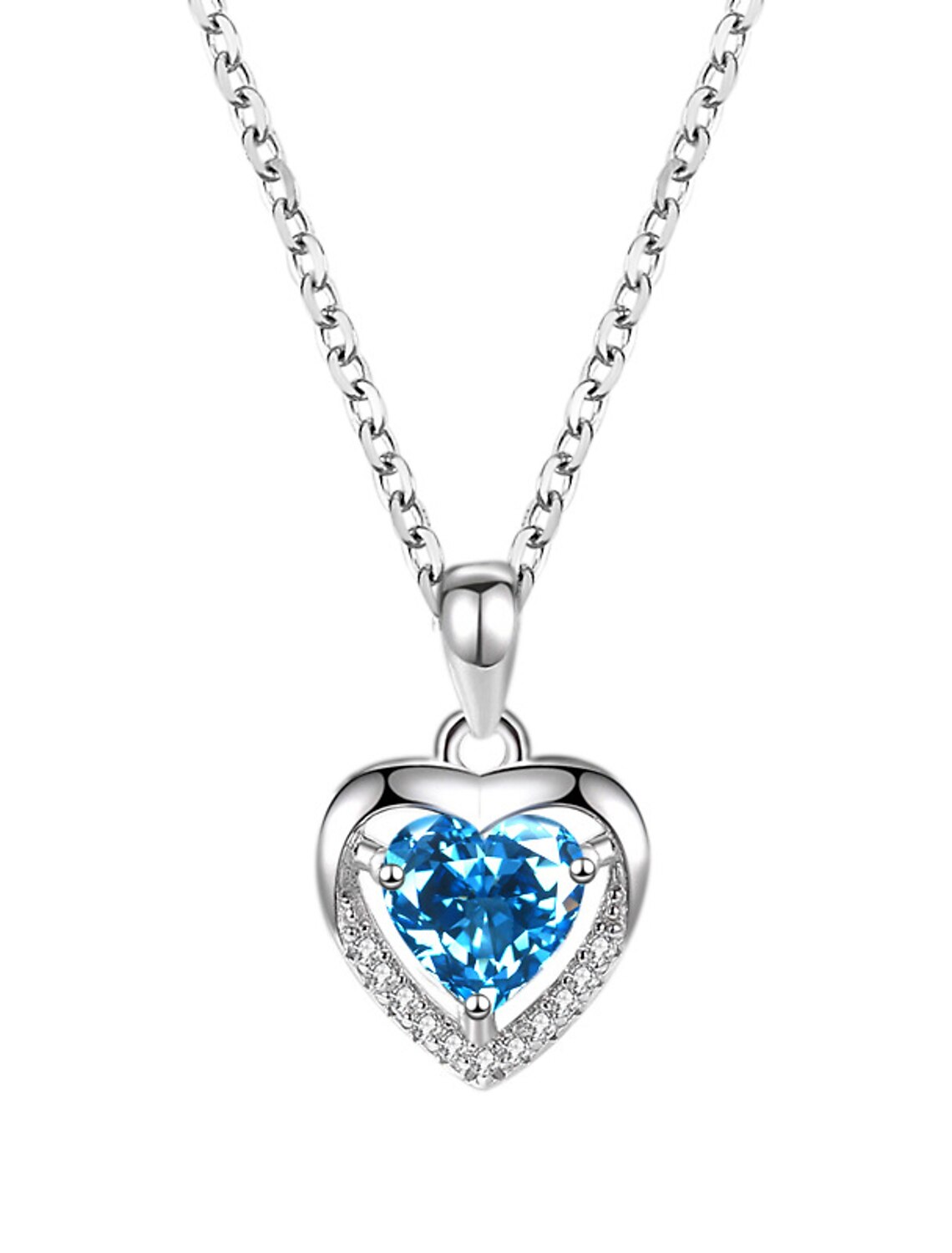 DingJiDress Pendant Rhinestones S925 Sterling Silver Women's Vintage Fashion Artistic Geometrical Heart Heart Shape Necklace For Street Daily