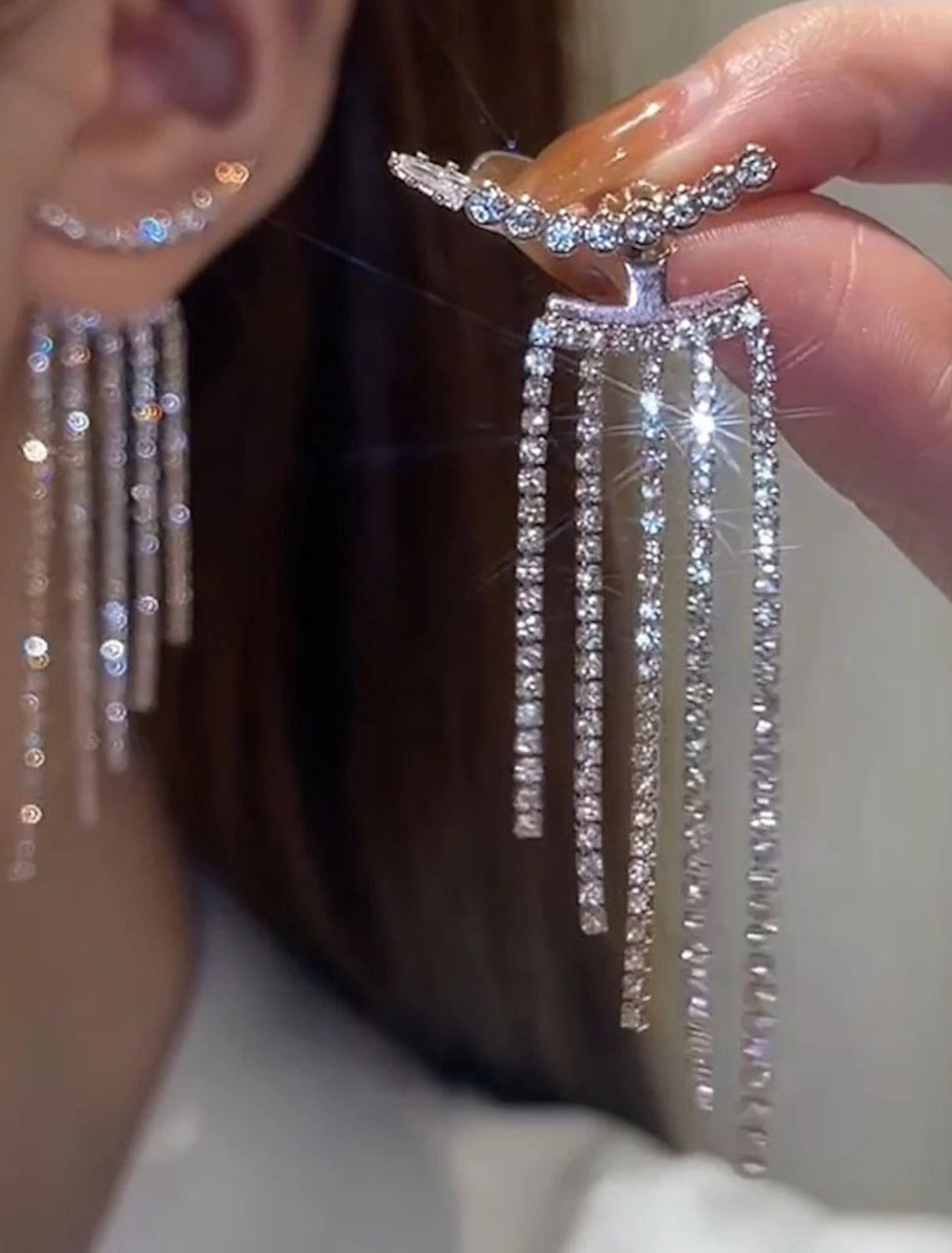 DingJiDress Women‘s Drop Earrings Fine Jewelry Tassel Cute Stylish Earrings Jewelry White For Wedding Party 3 Pairs