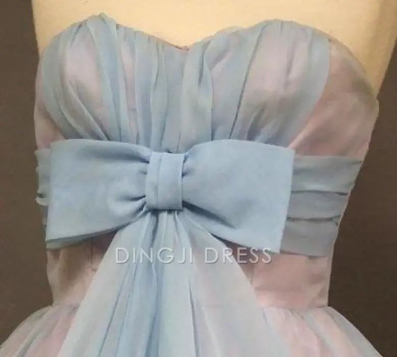DingJiDress Short Prom Dress Elegant A-Line Strapless Sweetheart Cute With Bowknot Tea-Length Best Selling Homecoming Dress