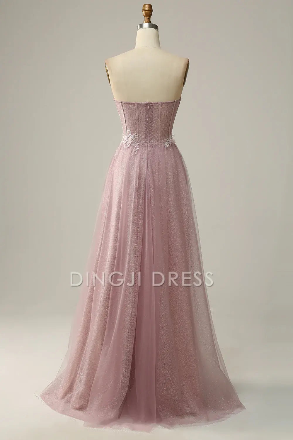 DingJiDress High Quality Dress Evening Dress Elegant A Line Off Shoulder Sweetheart Tulle Flower Sparkle Long Prom Dress