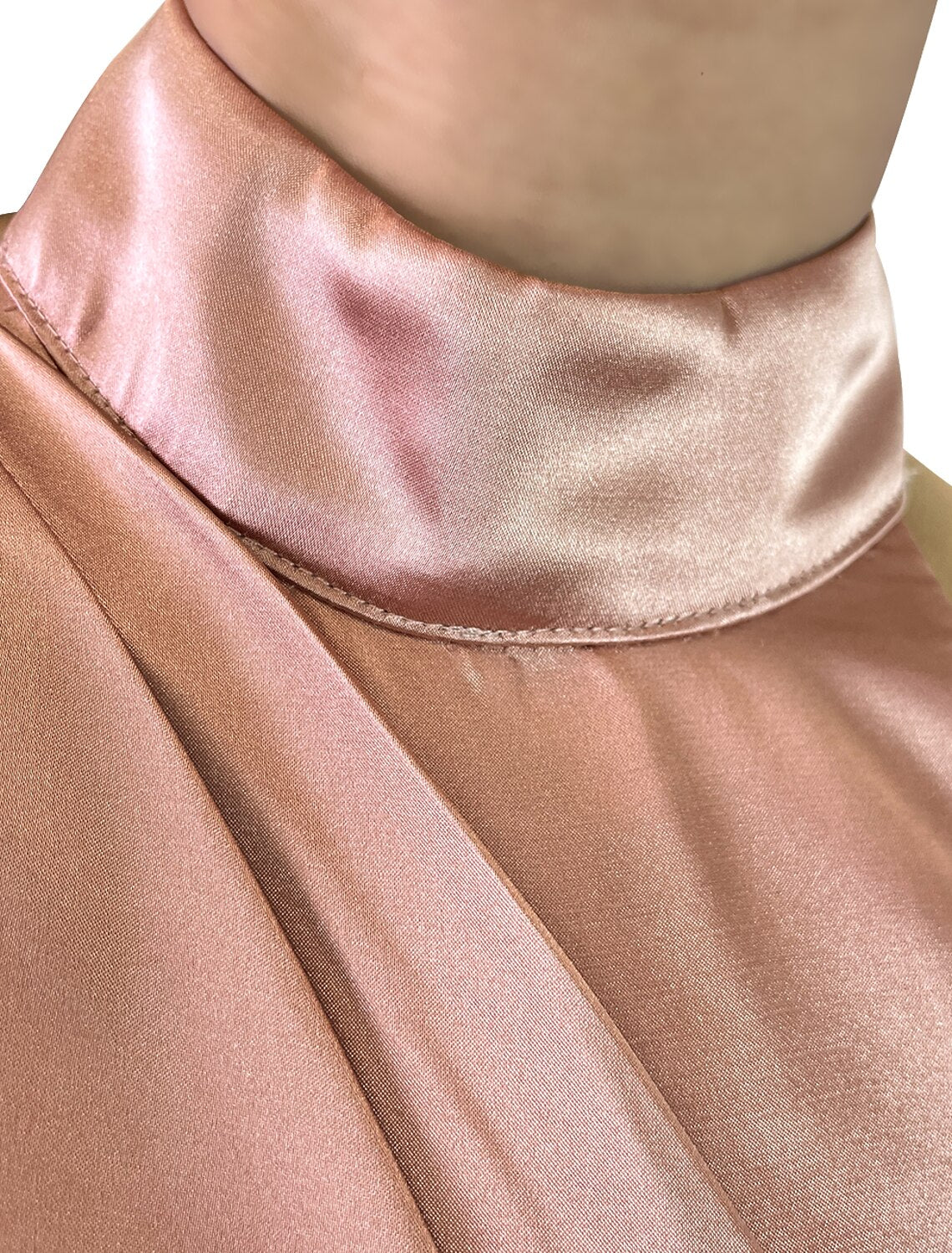 Mermaid / Trumpet Evening Gown High Split Dress Halter Neck Pink Dress Wedding Sweep / Brush Train Sleeveless Bridesmaid Dress Satin With Pleats