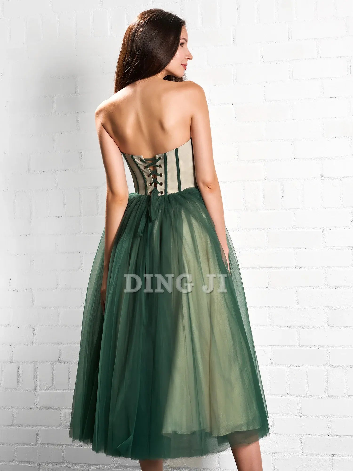 DingJiDress Evening Dress Sweetheart Strapless Puffy Midi Tulle Dress Romantic Atmosphere Formal Women's Dresses Wedding Guest Dresses