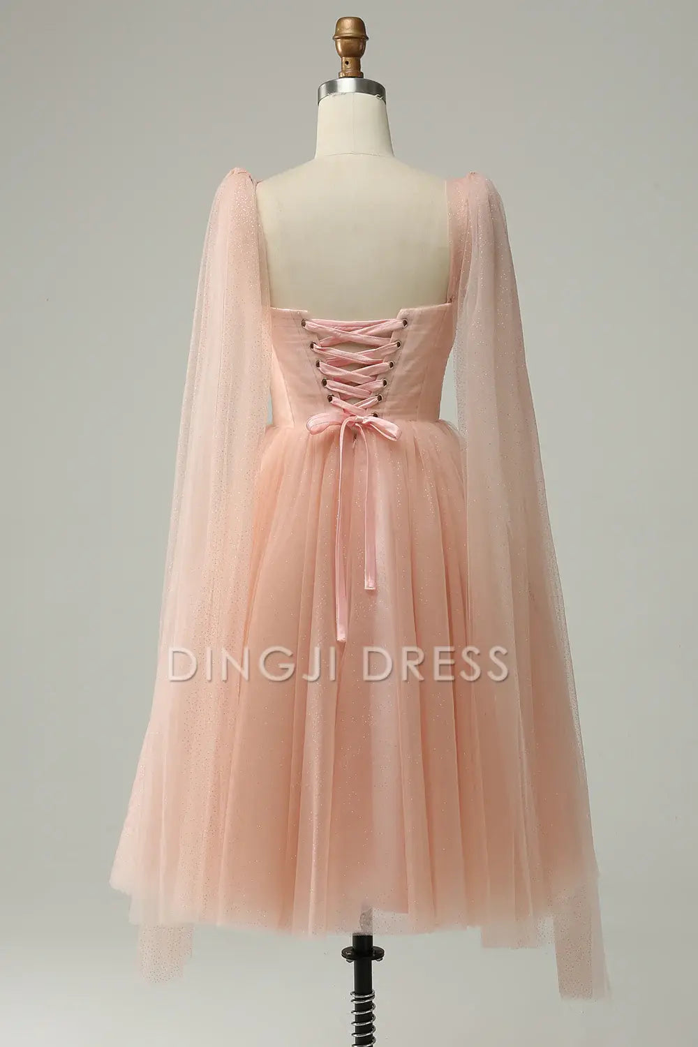 DingJiDress High Quality Dress Exquisite Tulle Sweetheart Straps Sparkle Short Prom Dress