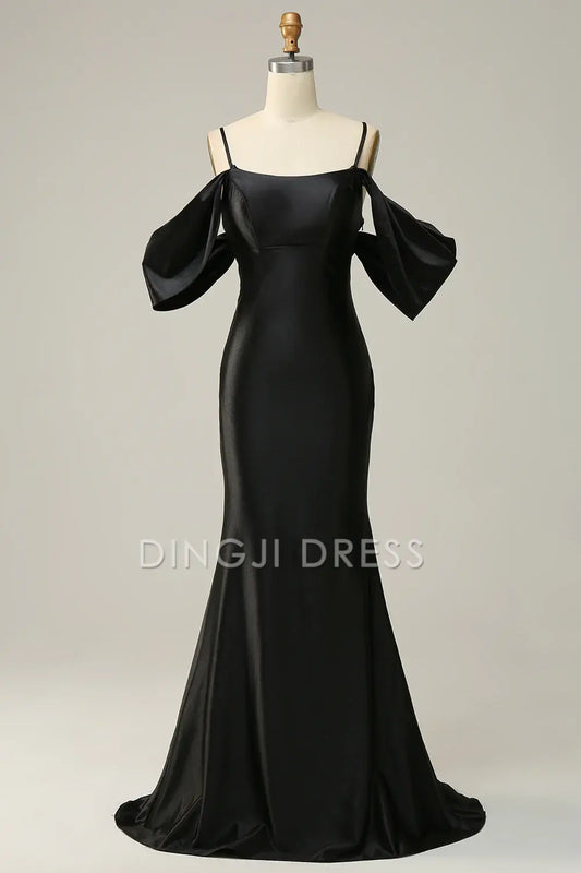 DingJiDress High Quality Dress Evening Dress Charming Mermaid Cold Shoulder Spaghetti Strap Backless Fashion Long Prom Dress