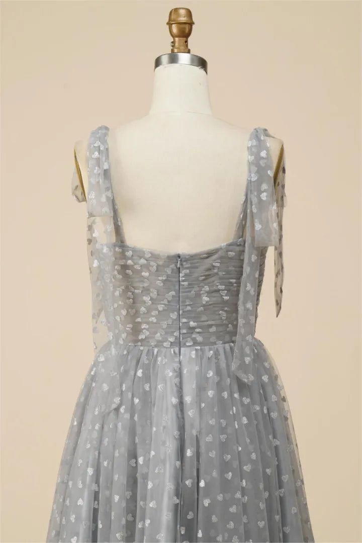 DingJiDress A-Line Tea Length Spaghetti Straps Tulle Party Dress