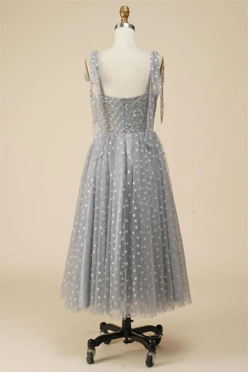 DingJiDress A-Line Tea Length Spaghetti Straps Tulle Party Dress