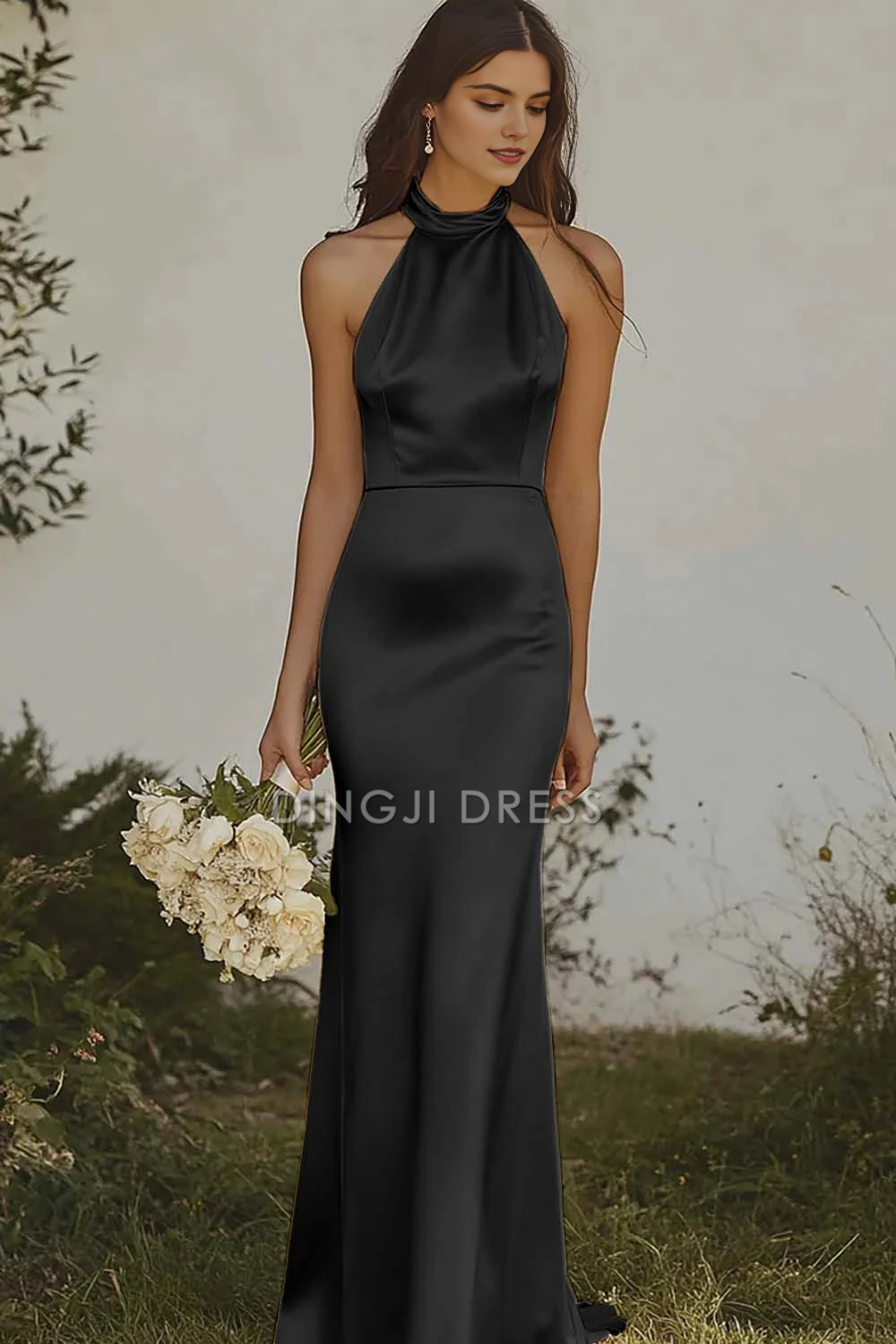 DingJiDress Hot Sale Prom Dress Mermaid Halter Sleeveless Backless Elegant Long Formal Dresses